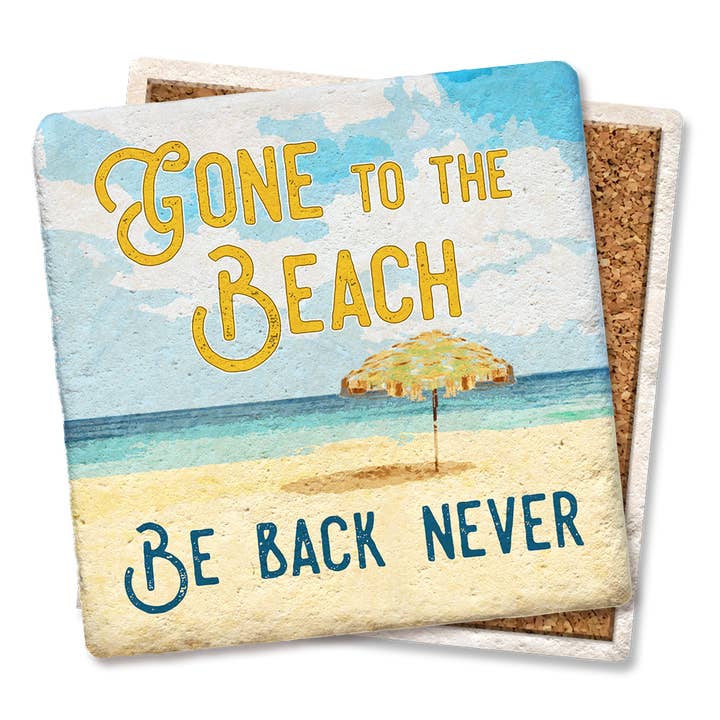 Gone to the Beach Coaster for wholesale by Tipsy Coasters & Gifts