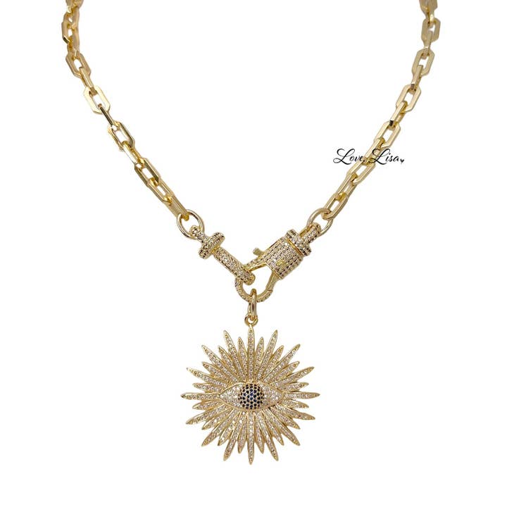 Love, Lisa - Vendita all'ingrosso Collana con ciondolo/pendaglio - Elegante collana Elaine Flower Evil Eye