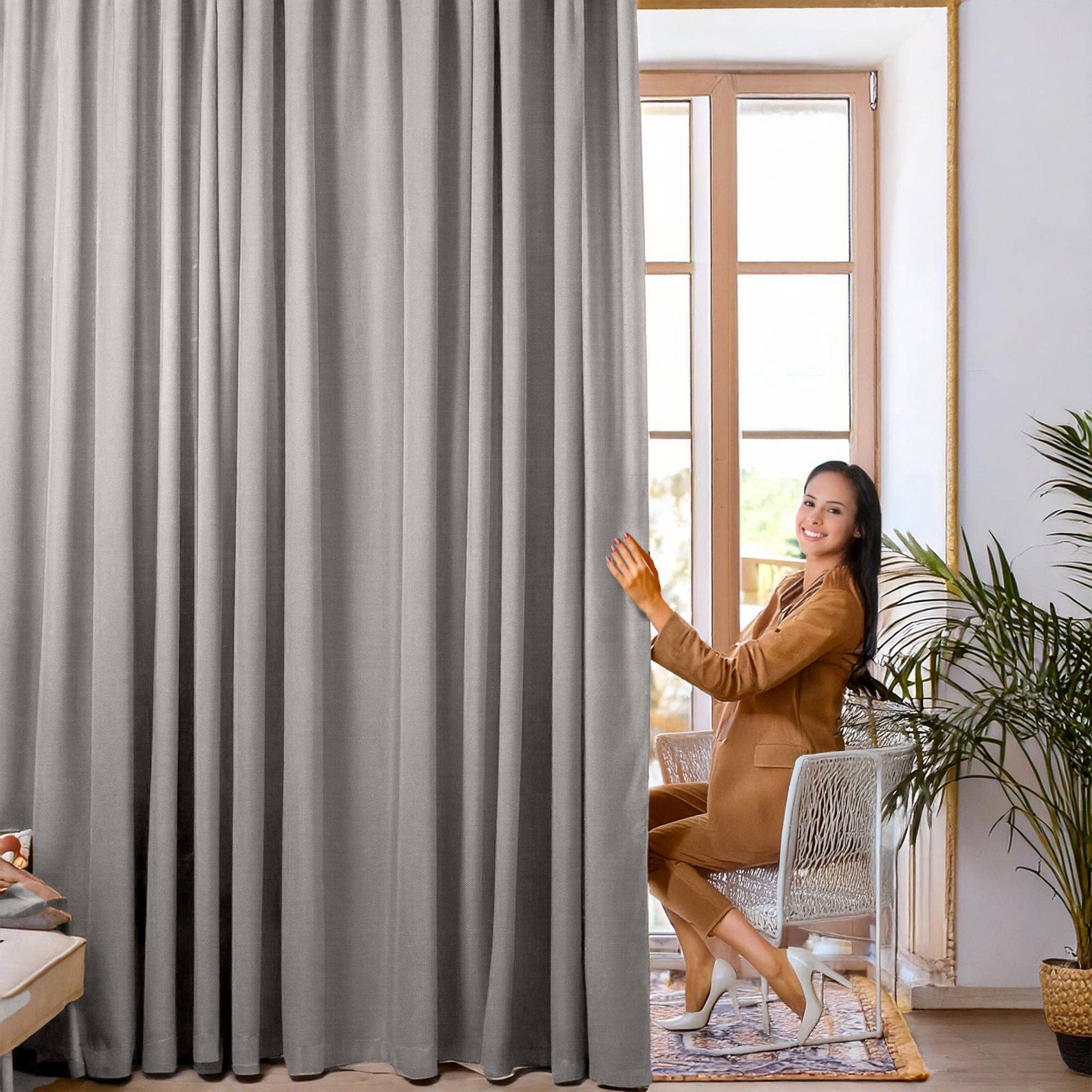 FLASHRUG LLC – wholesale Curtain – Linen Gray Curtain6