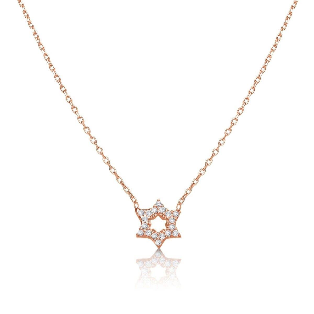 ALEF BET JEWELRY – wholesale Pendant/charm necklace – Sterling Jewish Star with CZ Necklace7