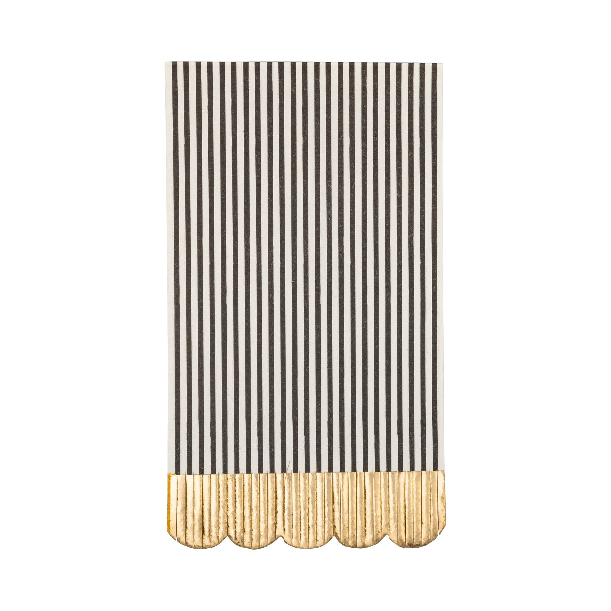 My Mind’s Eye - Wholesale Disposable Napkin - GRD1135 - Black & Cream Striped Dinner Napkin