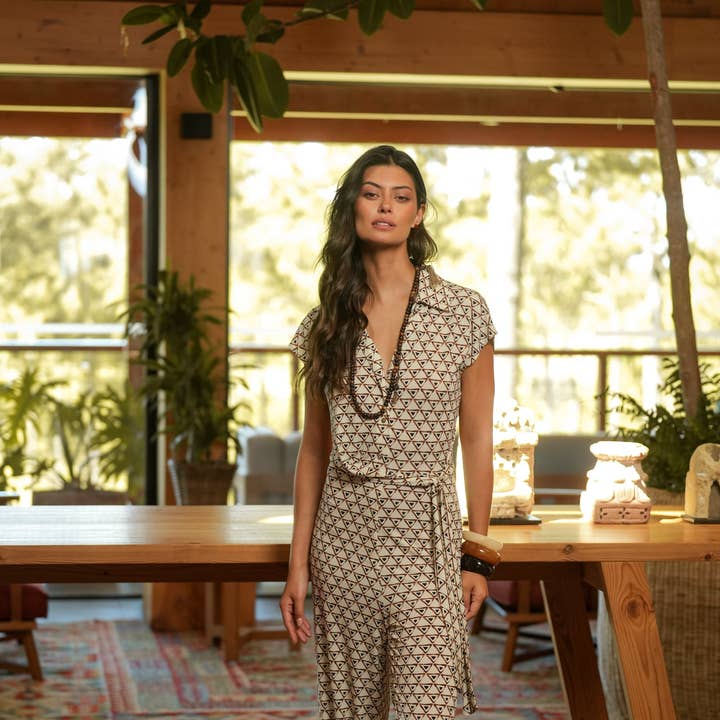 GUIMANOS - Wholesale Jumpsuit - Women's - Geometric Print Jumpsuit