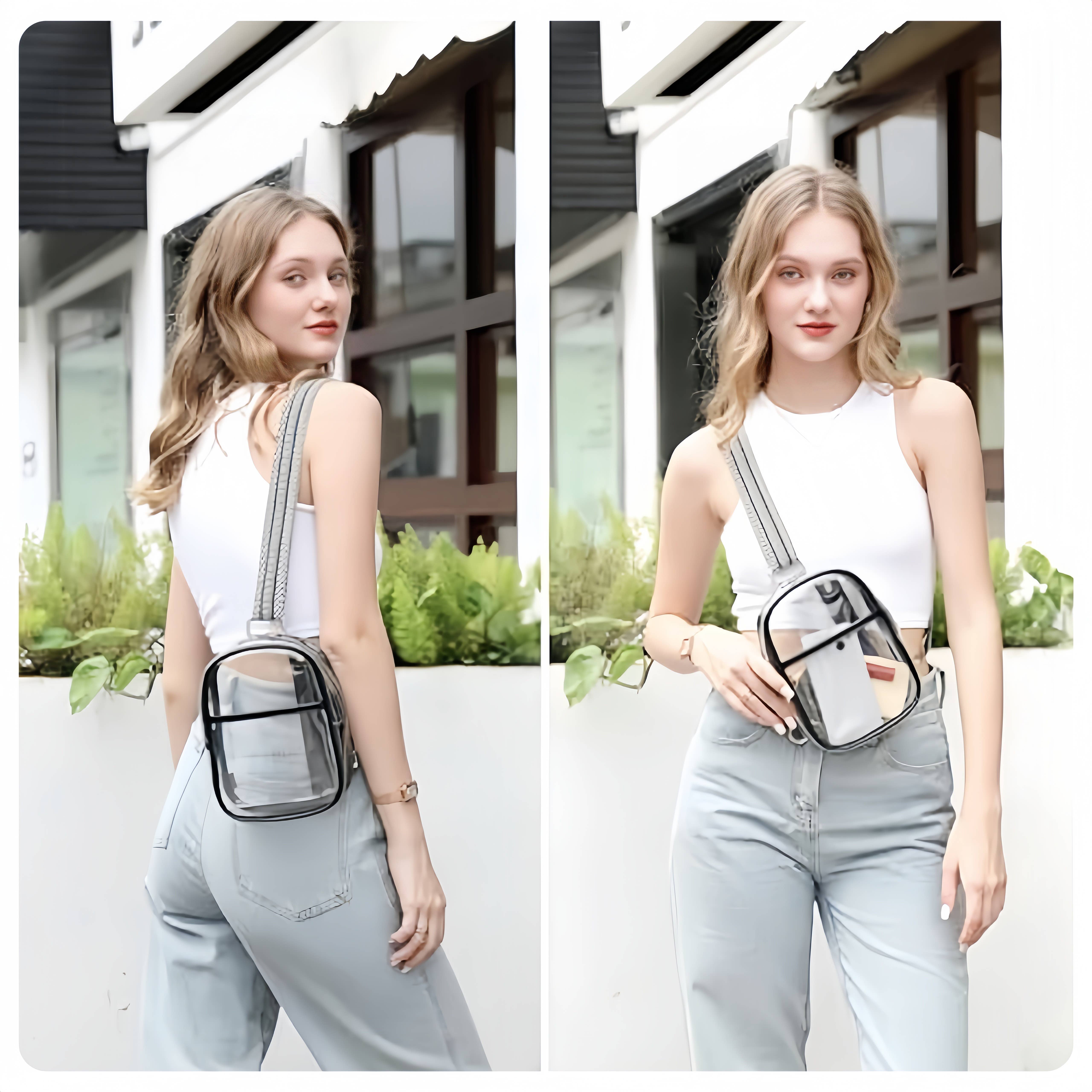 NARWEY INC – Großhandel Umhängetasche - Damen – Klarer Sling Bag TPU Gürteltasche Umhängetasche Brusttasche7