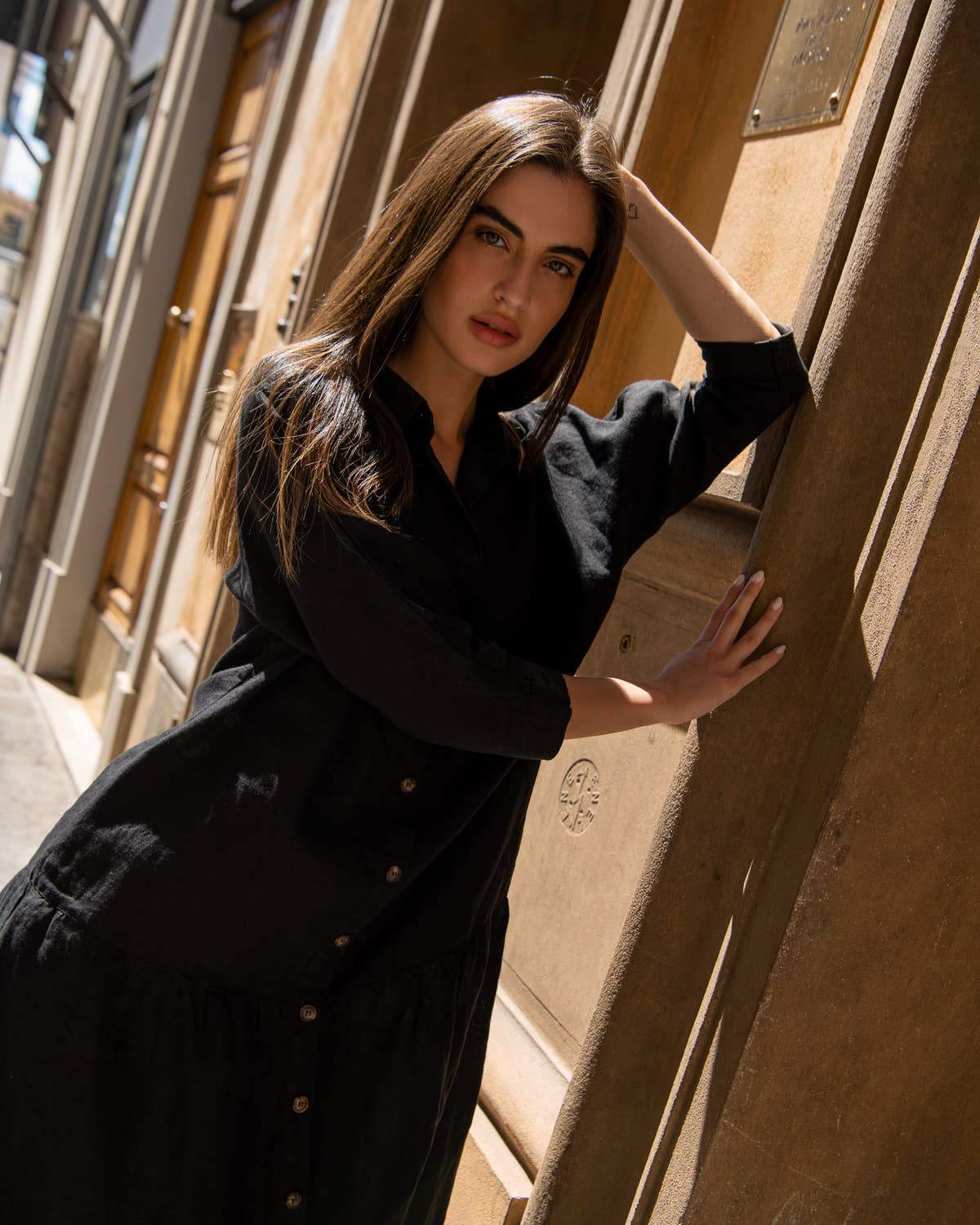 Sauths - Wholesale Dress - Women's - Sofia - Linen Dress in Black4