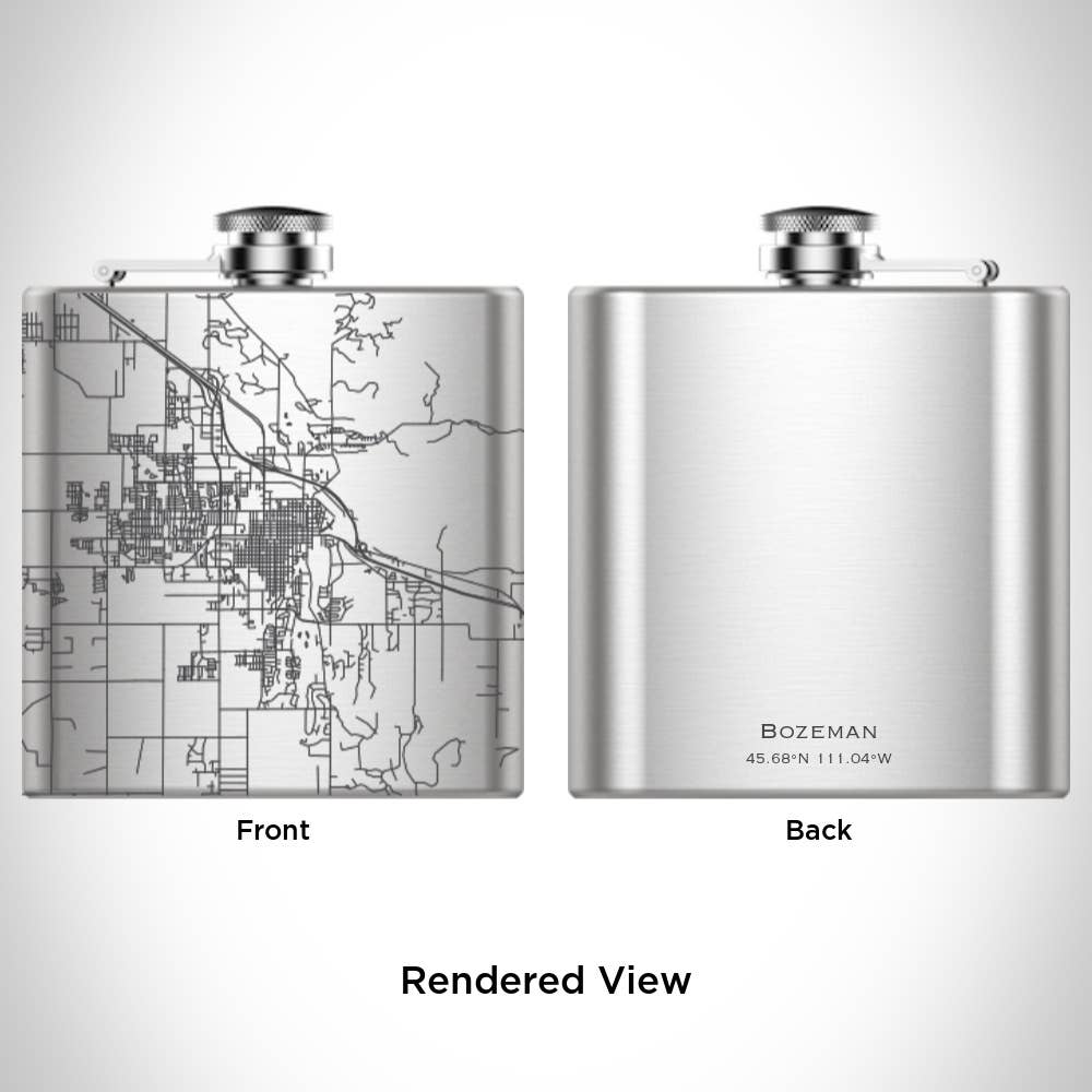 JACE.design - Wholesale Flask - Bozeman MT Map Hip Flask1