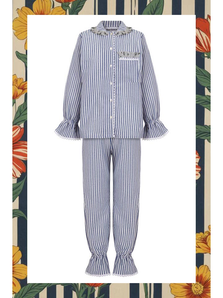 Iturrienea - Wholesale Sleepwear Set - Unisex - COTTON PAJAMAS WITH STRIPED PRINT - M