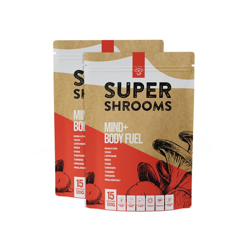 Super Shrooms - Wholesale Powdered health drink - Mind + Body Fuel - Subscription Bundle + Wooden Spoon