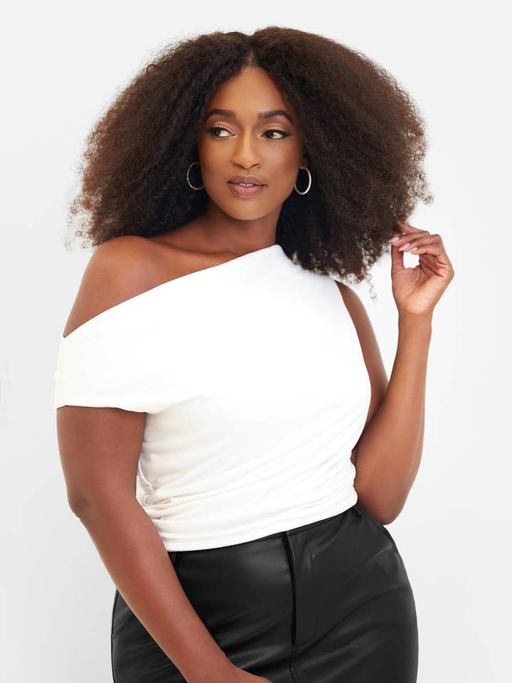 Essential Asymmetrical Short Sleeve Top for wholesale by REBDOLLS