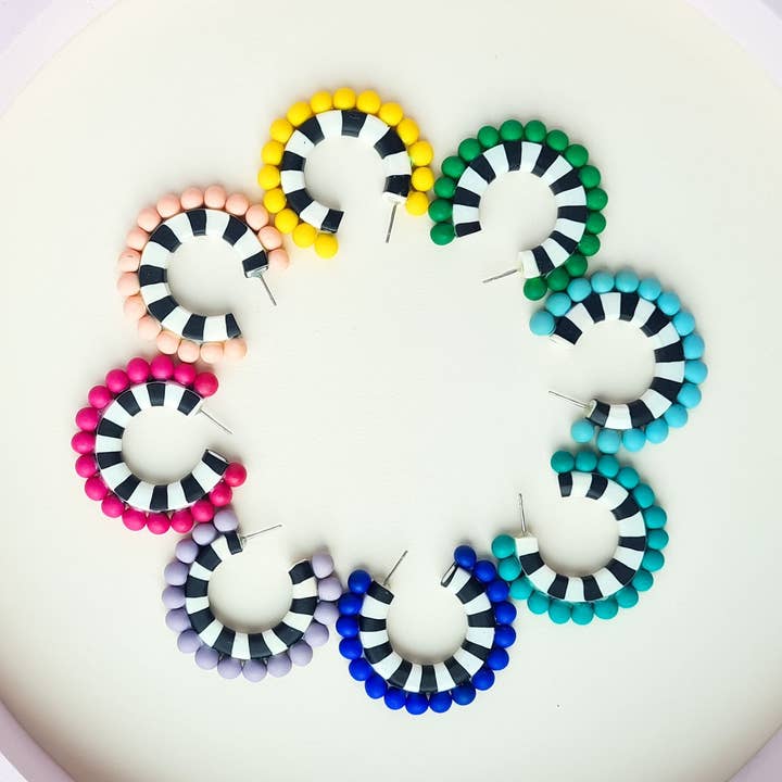 Handmade Polymer Clay Earrings Memphis Bauhaus Style for wholesale by Mono