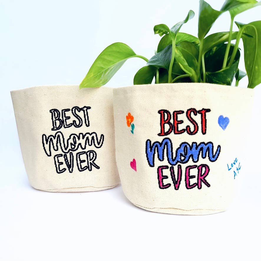 Leaf and Root Co. – Vaso de plantas por atacado – Melhor plantador de lona de algodão colorido de 4 “para mamãe2