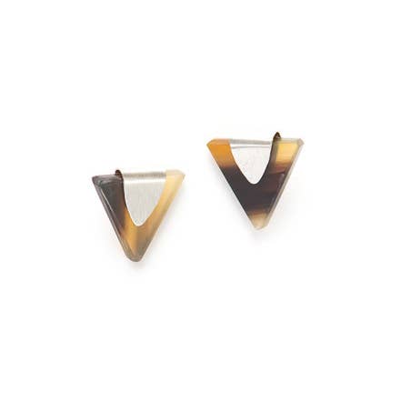 Fair Anita - Wholesale Stud/Post Earrings - Triangle Horn Studs - Silver