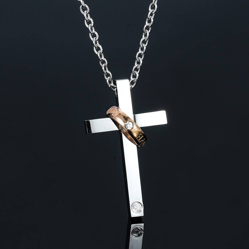Ole - Wholesale Pendant/Charm Necklace - Stainless Steel Cross Necklace N37676