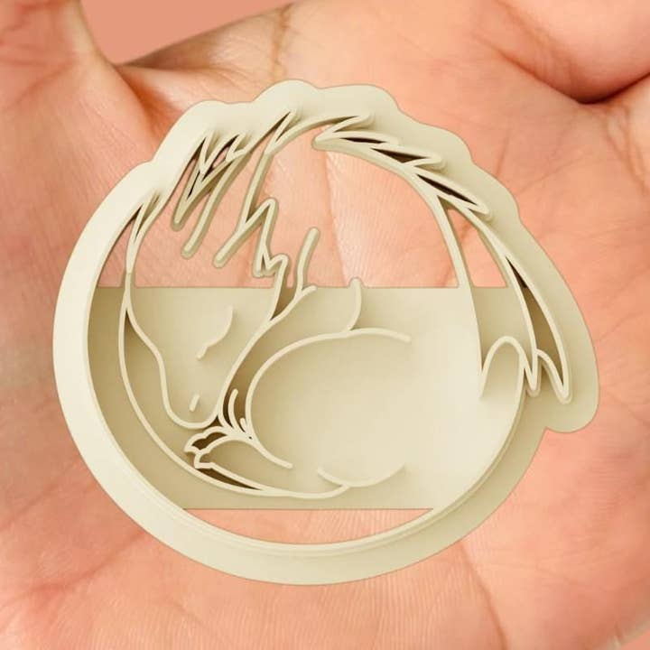 Cortador de arcilla polimérica Dragón durmiente para venta al por mayor de Roussell Prints and Demand LLC