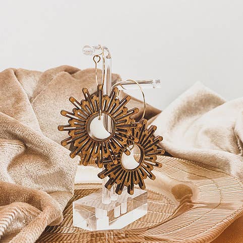 Boucles d'oreilles en bois céleste | MOONBOW pour la vente par lovelevel