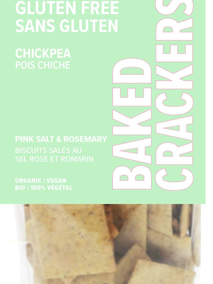 GLUTEN FREE BAKED CRACKERS HIMALAYAN PINK SALT & ROSEMARY for wholesale by Aura Organic