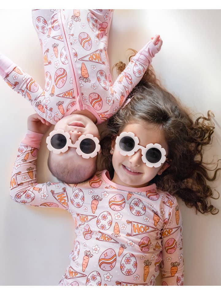 Lucky Panda Kids - Wholesale Top & Pant Set - Baby - Bamboo Baby Zip Romper | Easter Hop15