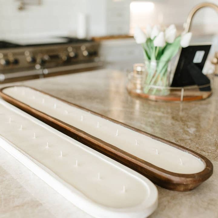 Grand Luxury Dough Bowl Center piece - 2 color options for wholesale by The Unrooted Orchid Candle Co.