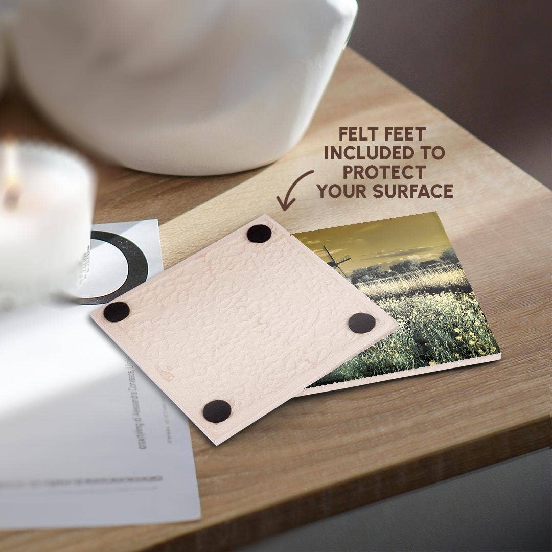 3dRose - Wholesale Coasters - 3dRose, Netherlands, Kinderdijk. Windmills at sunset in Kinderdijk, Coaster3