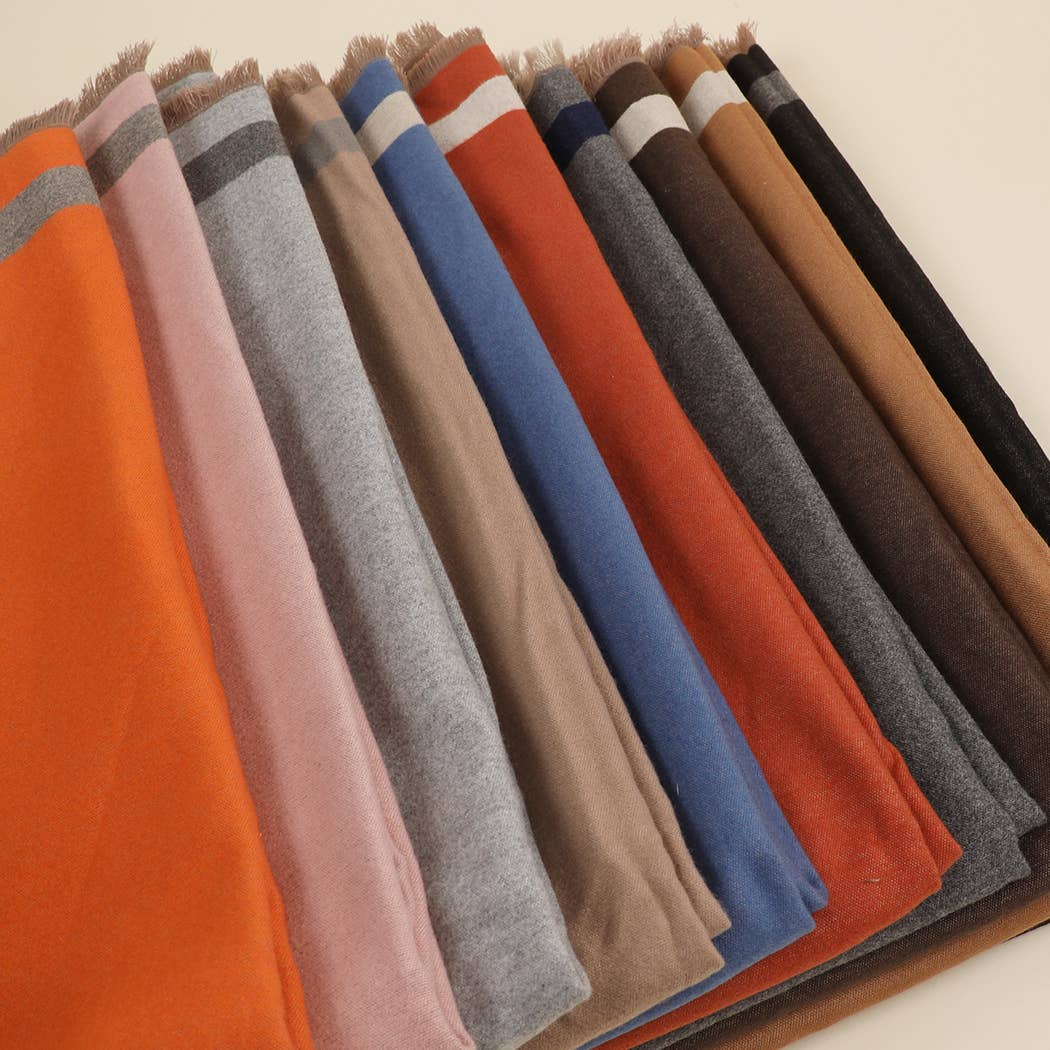 Fashion City - Wholesale Wrap - Women's - Reversible Oversized Border Cashmere Feel Shawl41