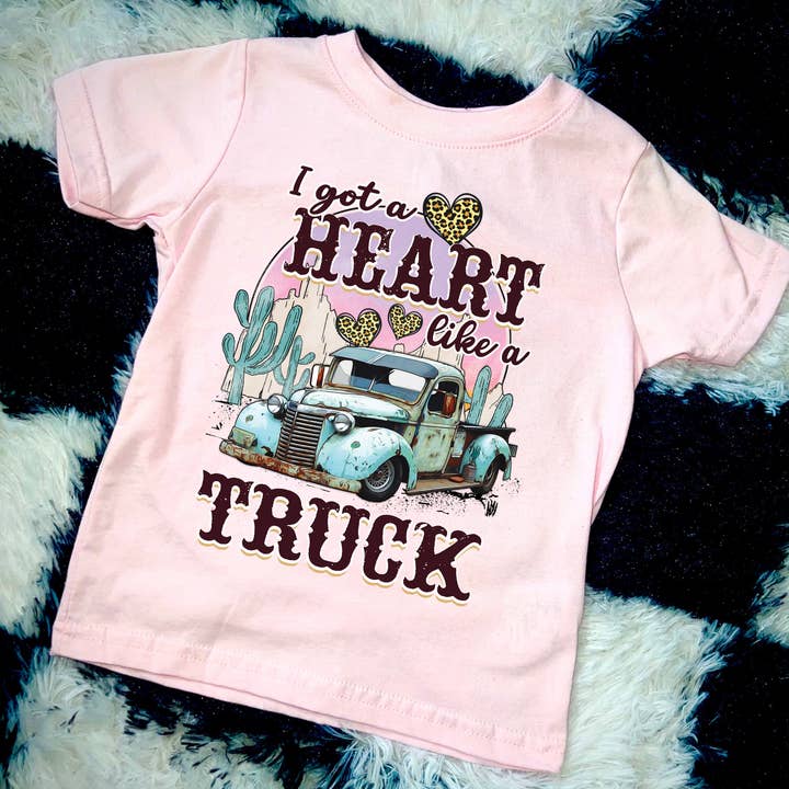 Hjerte Lastbil T-shirt for engroshandel hos SDTINYTEES