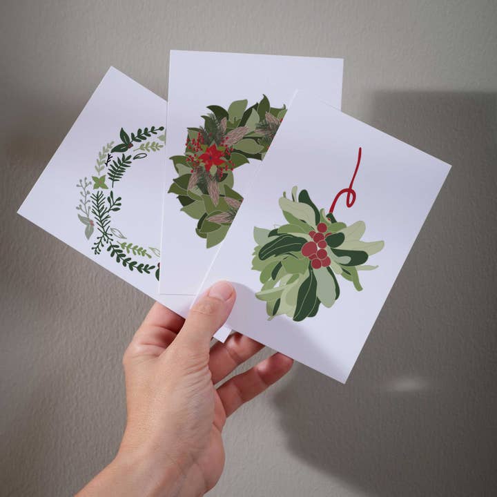 Kartoti Designs - Wholesale Art Print - Holiday Greens Mini Print Set1