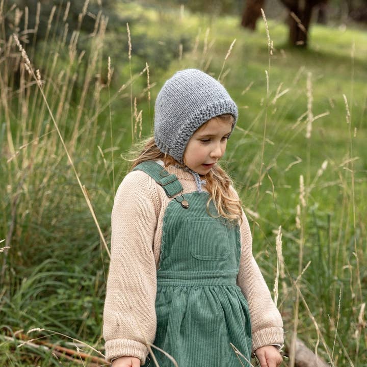 Acorn Kids - Wholesale Newborn/knit hat – Baby - Flowers Bonnet Grey3