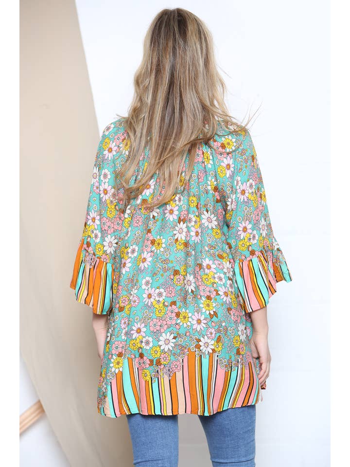 Lucy Sparks - Wholesale Tunic - Women's - Stripe trim floral top7