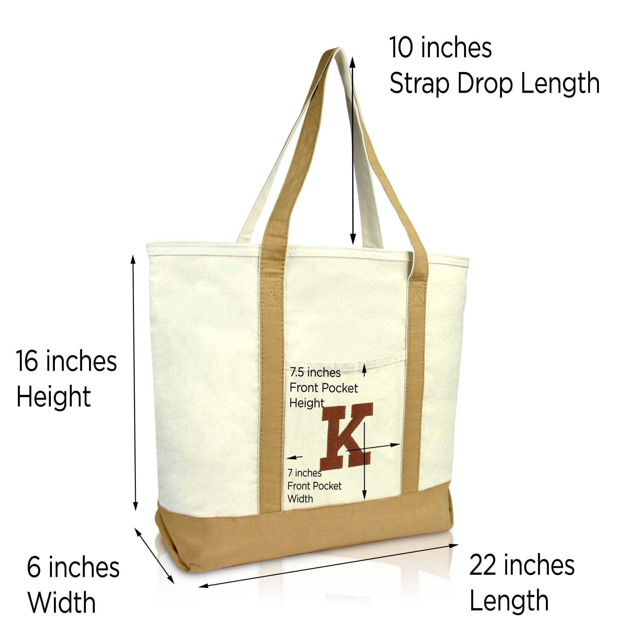 Dalix – wholesale Bärkasse - Dam – DALIX Initial Shoppingväska Personlig Blixtlås Top Letter - K18