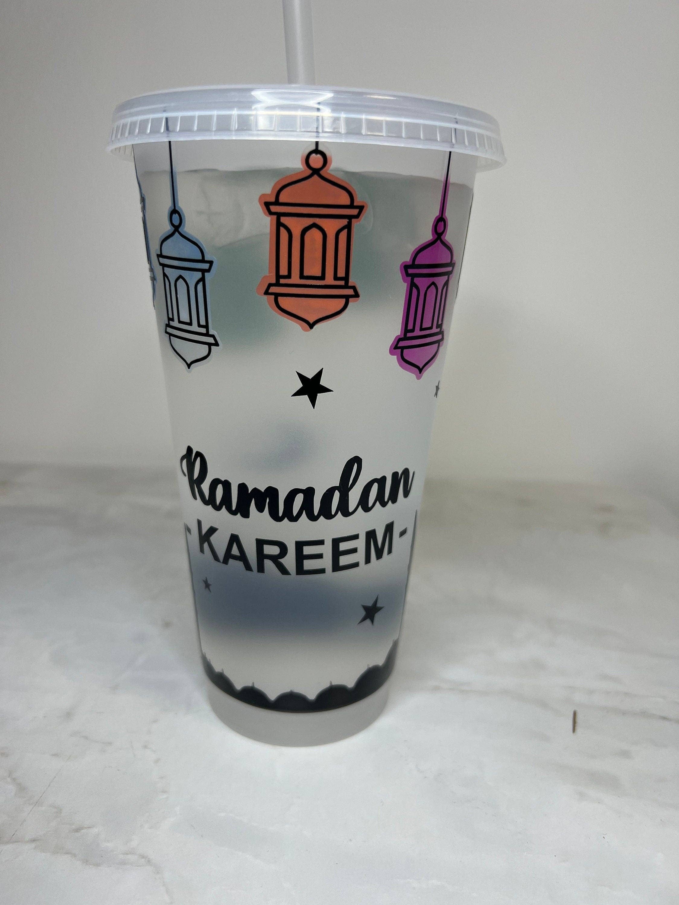 Hudaa & Co – wholesale Drinking glass/cup – Colour Changing Ramadan Kareem Cold Cup |Tumbler | Straw | Custom | Reusable | Drinkware | Venti | Customisable | Islamic Design3