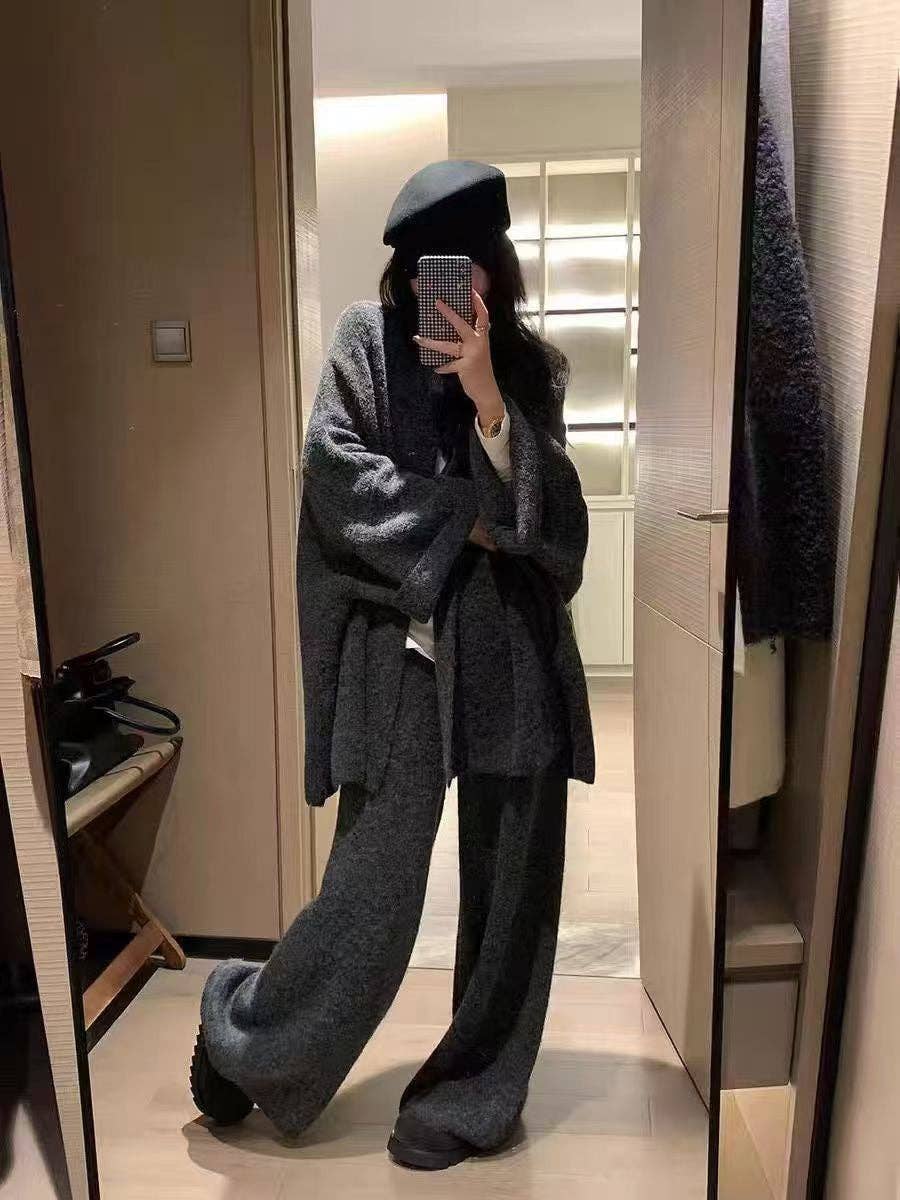 Marayn - Wholesale Lounge Set - Women's - 2025 Autumn Luxury Lounge Knit Set Chic Oversized Style8