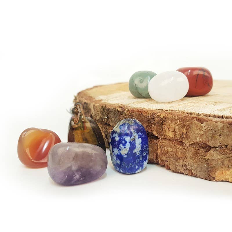 MAISON HALLEUX SRL - Wholesale Spiritual Stone/Crystal - Natural stones for the 7 chakras box and bag1