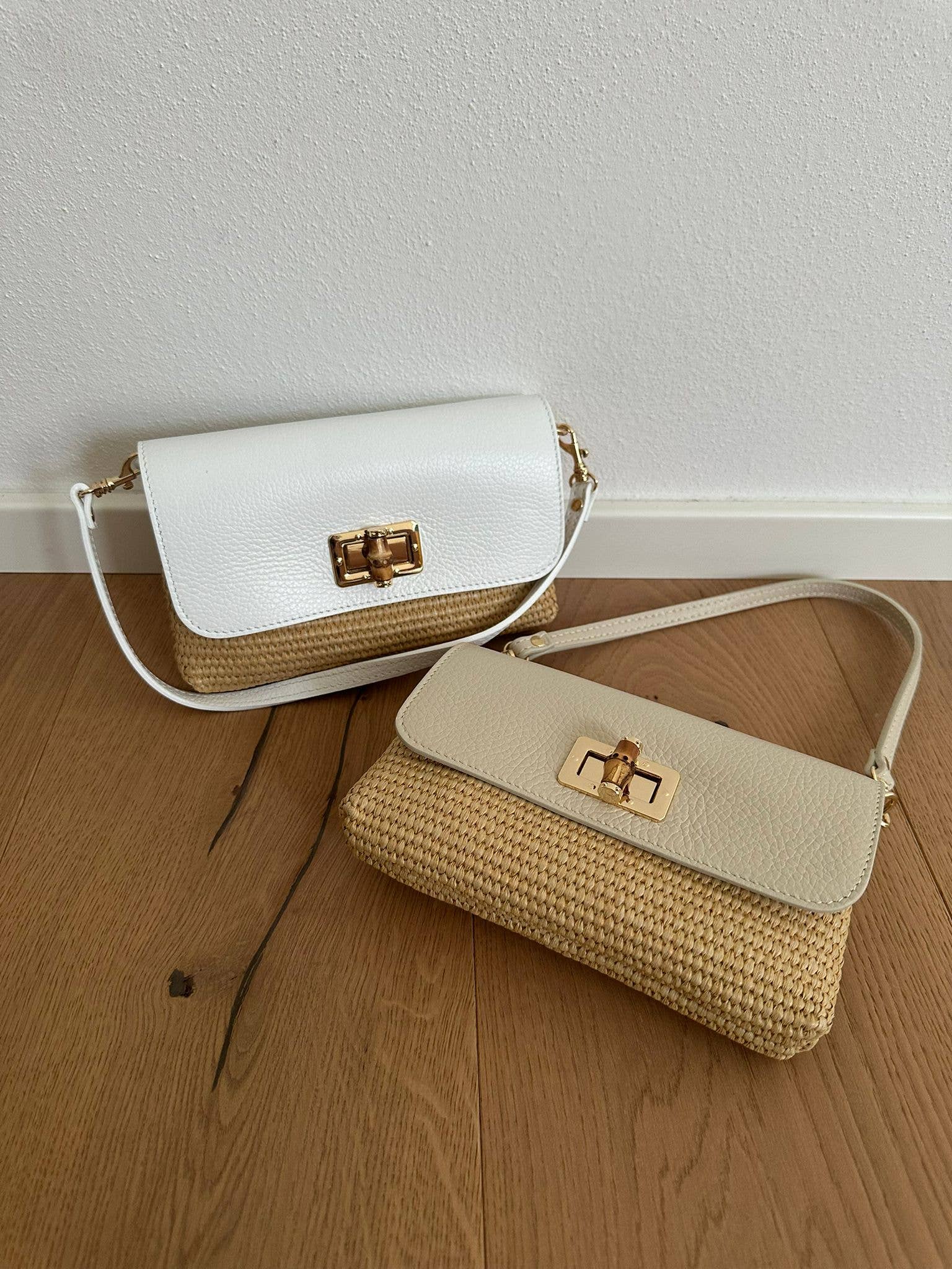 Zhade - Vente Accessoire de sac/sac à main – unisexe - VICKY - Sac en raphia et cuir0