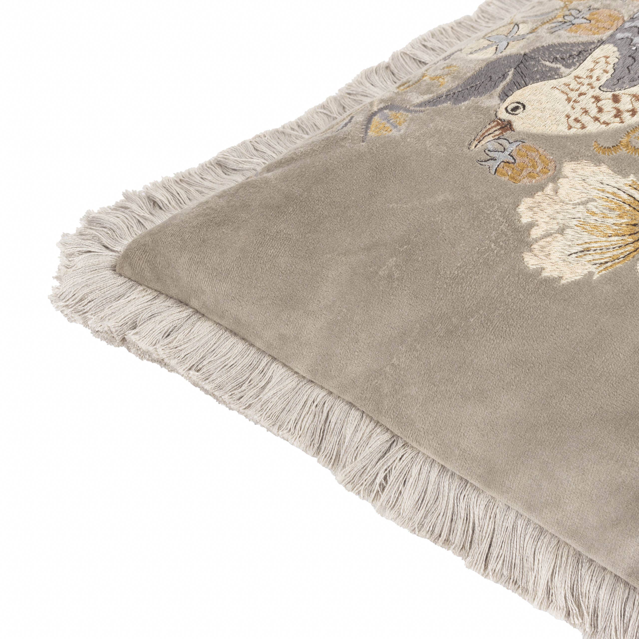 Galleta Cojín de terciopelo bordado Strawberry Thief Biscuit de venta al por mayor en Faire5