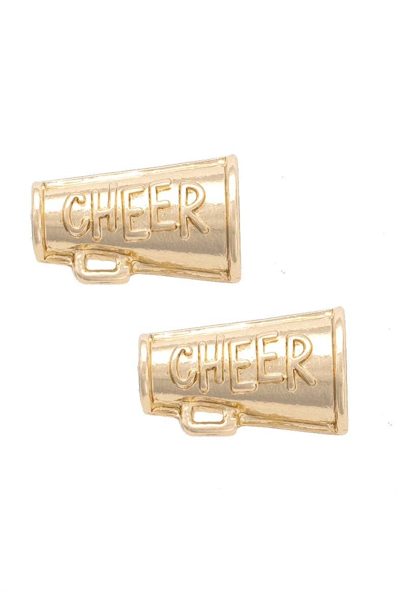 Canvas Style - Wholesale Stud/Post Earrings - Cheer Stud Earrings in Shiny Gold0