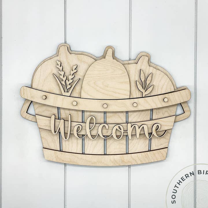 Pumpkin Basket 3D Blank for wholesale by Southern Birch Company