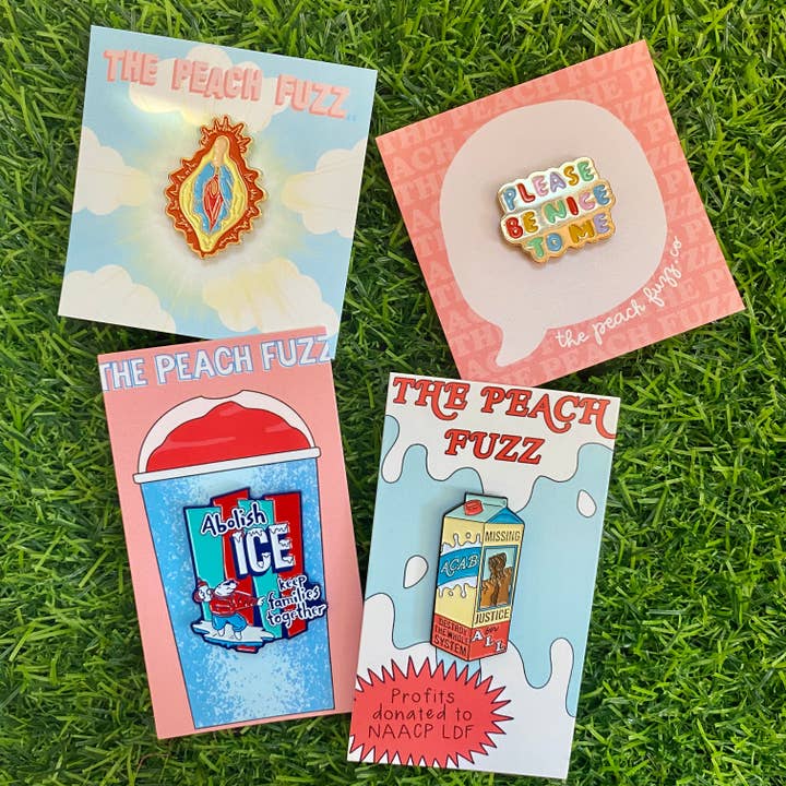 The Peach Fuzz - Wholesale Lapel Pin/Button - Vulva Mary Enamel Pin