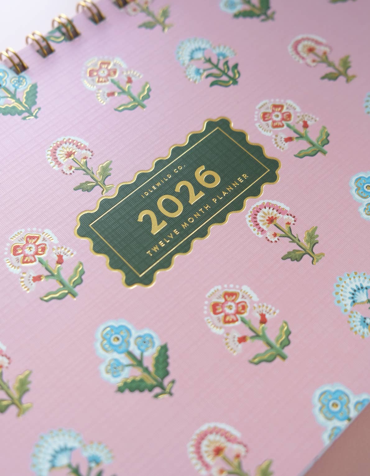 Idlewild Co. – wholesale Planner – 2026 Desktop Planner, Block Print Floral6