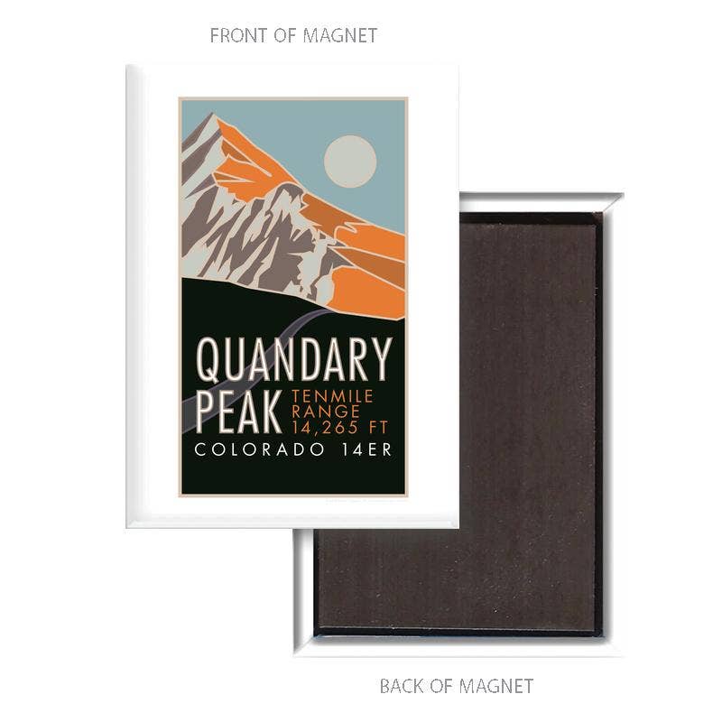 Travel Posters by M&W Design Co. – Engroshandel Magnet – Quandary Peak, Colorado - Colorado 14er - Magnet0
