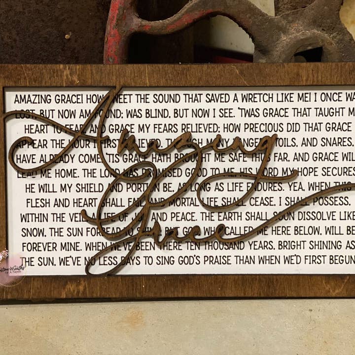 Amazing Grace Lyric Sign voor wholesale door Custom Wreaths For A Purpose