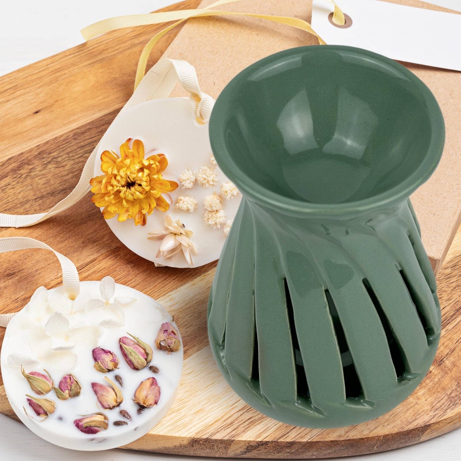 Zen'Arôme - Wholesale Waxbrander - Keramische Corta groene geurbrander met geurmelt7