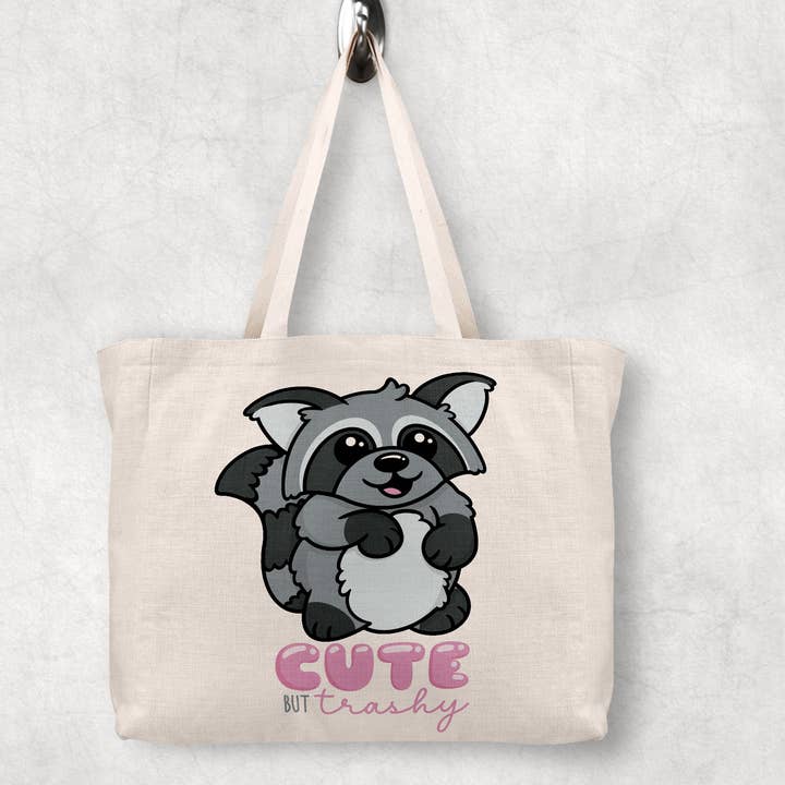 Sac fourre-tout mignon mais trash de qualité supérieure avec fermeture éclair et poche intérieure pour la vente par Whoa Newt Illustration