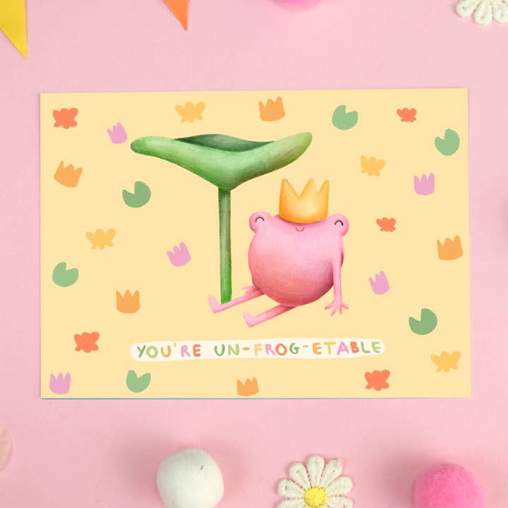 Postales de You're Unfrog-etable - Rana, rey del estanque para venta al por mayor de aPenas Illustrator