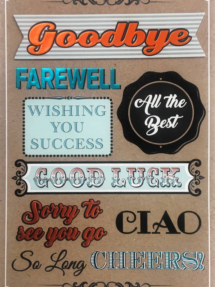 RDG "Big Wishes" Giant Good Bye/Luck Cards (3pk) 19598 for wholesale by A-Line Greetings