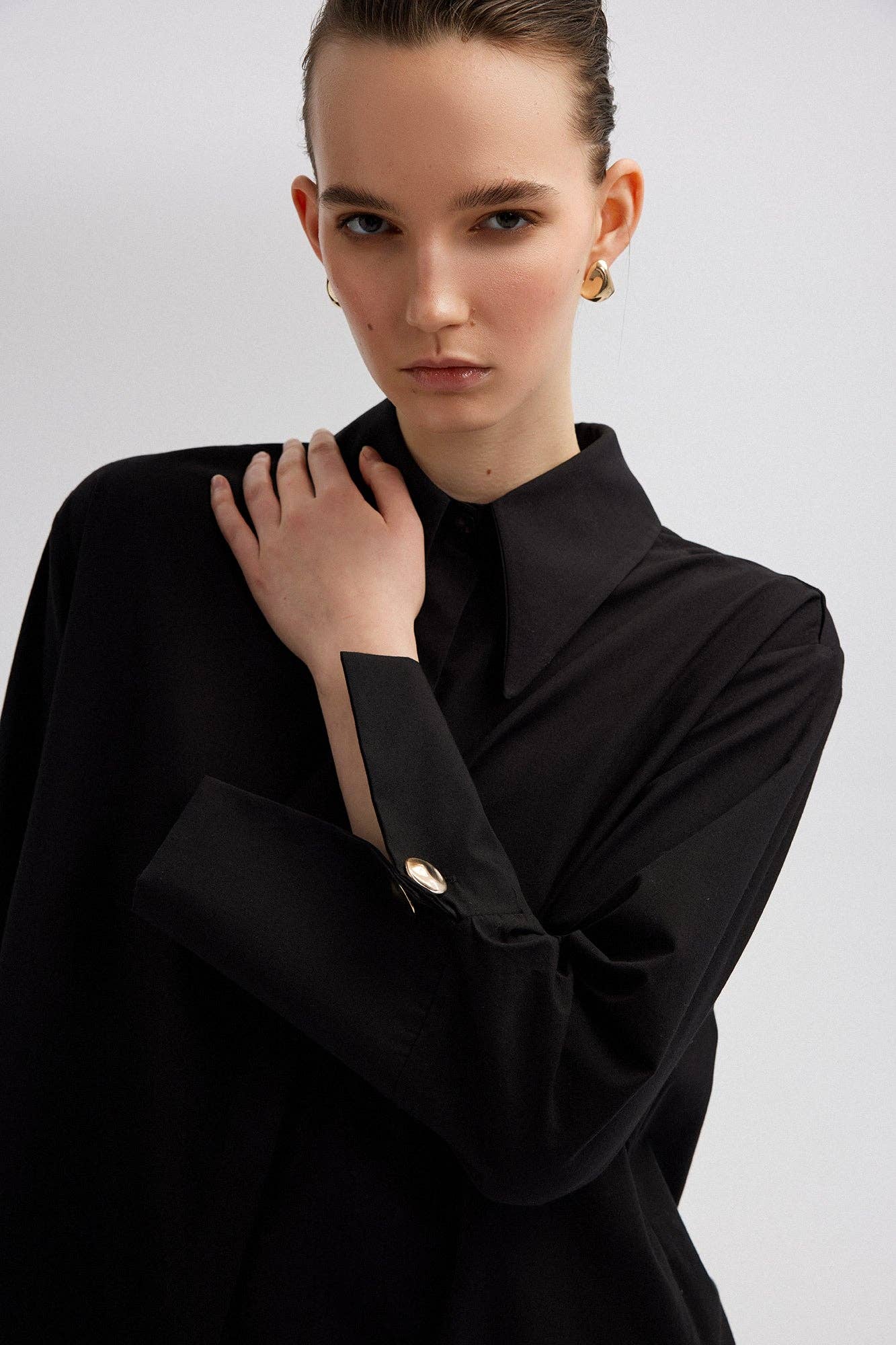 Siyah POPLIN SHIRT WITH WIDE CUFF for wholesale on Faire14
