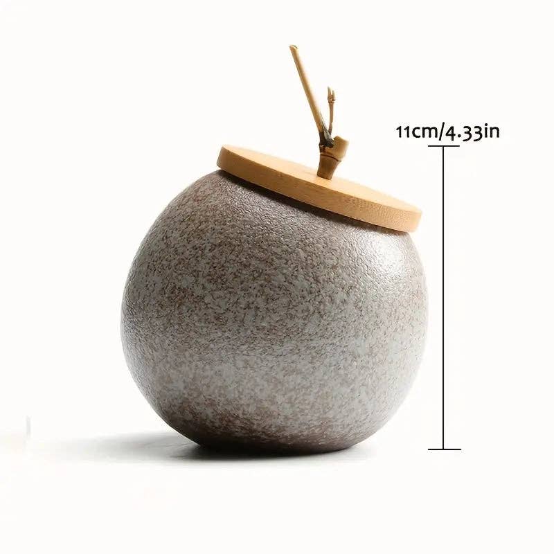 Huis Van Merken - Wholesale Canister - Ceramic Tea Canister with Wood Lid – Large Vintage Storage Jar Gift7
