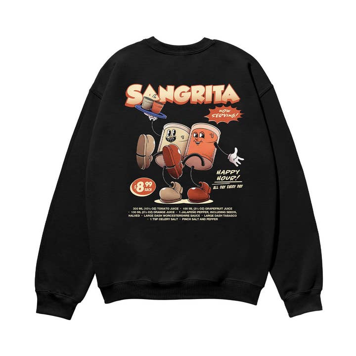 Sangrita Heavyweight Organic Sweatshirt Black for wholesale by Weekend Concept
