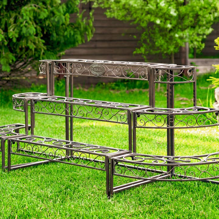 Zaer Ltd. International - Wholesale Plant Pot Stand - Three Tier Metal Riser Plant Stand Display "Stephania"4