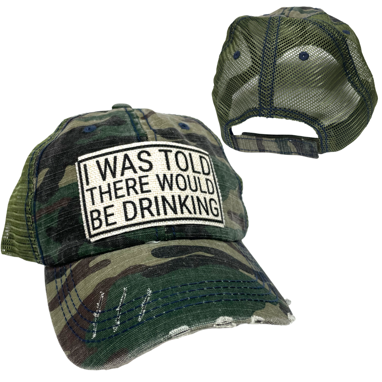 dkhandmade - Wholesale Trucker Hat - Women's - I WAS TOLD DRINKING BALL CAP | UNISEX HAT | DISTRESSED0