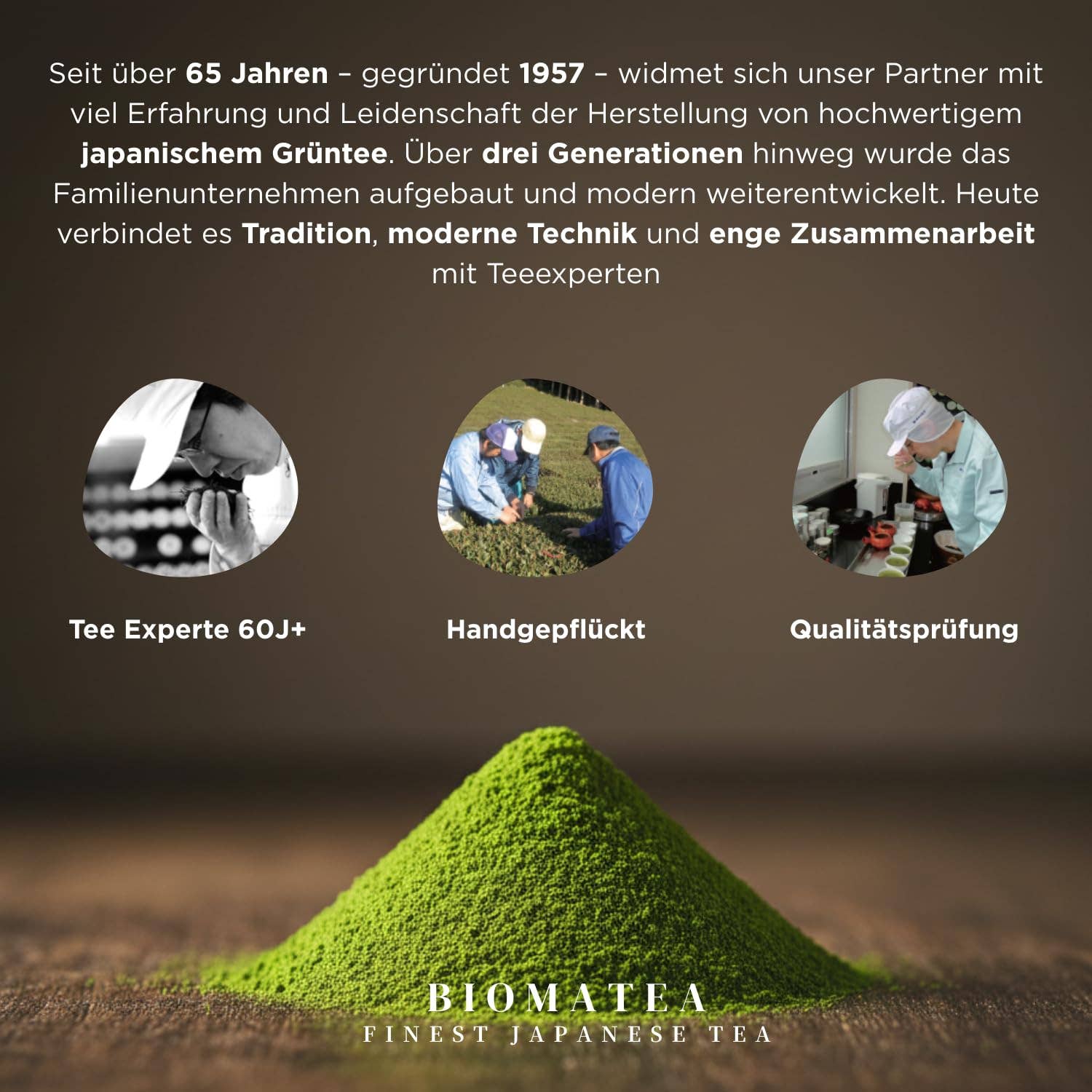 Biomatea – Großhandel Gesundheits-/Entgiftungstee – BIOMATEA Matcha Pulver – Premium Grüner Tee aus Japan (Kagoshima) | Vielseitig für Latte, Smoothies, Backen & Desserts | 100% natürlich & fein gemahlen (50g Beutel)3