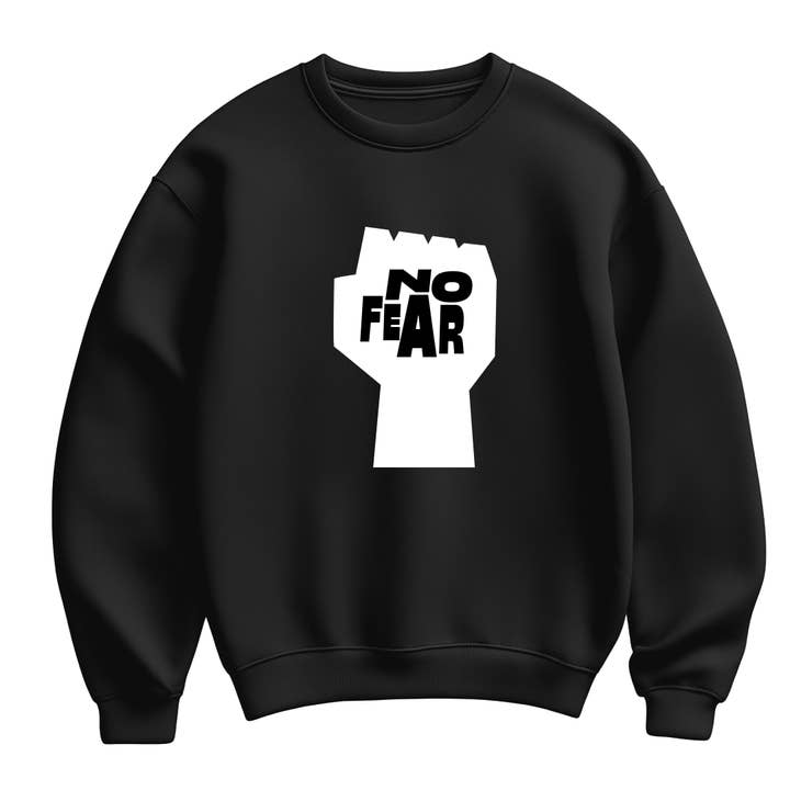 No Fear Unisex Black Crewneck Sweatshirt for wholesale by Motiva Gifts